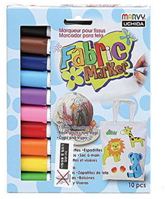 

Marvy Uchida Permanent Fabric Marker Set of 10(Set of 10, Multicolor)