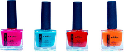 

VKEnterprisesServices Finish Glossy PINK, RED, SKY, ORANGE(Pack of 4)