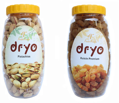 

dryo Dry Fruit Combo Cashew 220g & Raisin 250g Cashews, Raisins(470 g, Plastic Bottle)