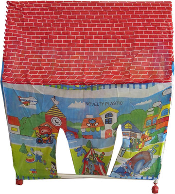 

Kirat Tent House with Wheels and light Play Fun Cottage Kids Easy to Assemble Playground gift Item Playing Indoor Ghar Ghar at home(Multicolor)