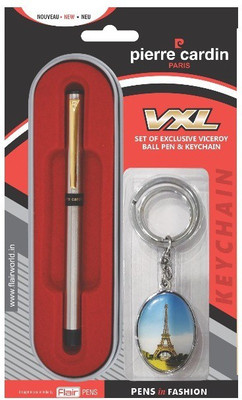 

Pierre Cardin Viceroy VXL Stainless Steel GT Metal Pen, Gift Set, Gold Trim, Blue Ink, Ball Pen