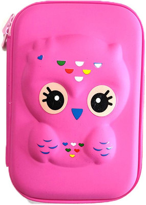 

Shopkooky Multipurpose Best to use and gift Cute Owl Face Hardtop Pencil Case Big Pencil Box With Compartment For Kids-Big Best for Kids for Return Gift and Gifts Art Canvas Pencil Box Art Canvas Pencil Box(Set of 1, Pink)