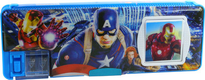 SPERO Designer Captain America Art Plastic Pencil Box(Set of 1, Multicolor)