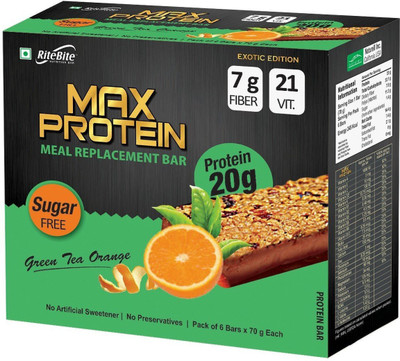 

RiteBite MaxProtein Protein Bars(20 g, Green Tea Orange)