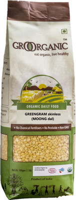 

GroOrganic Unpolished Yellow Moong Dal (Split)(500 g)