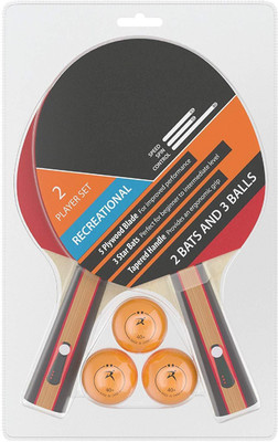 

QUINERGYS Beginners Levels Table Tennis 2 Player Set (2 Bats and 3 Balls) Table Tennis Kit