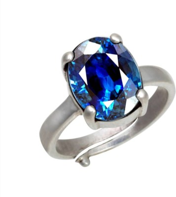 HCSLITE Metal Sapphire Sterling Silver Plated Ring Stone Sapphire Copper Plated Ring