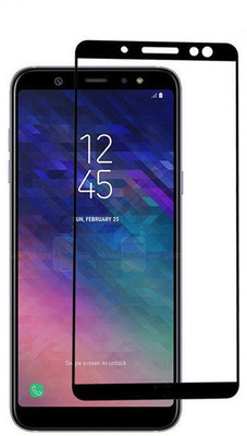 CHVTS Tempered Glass Guard for Samsung Galaxy A6 ,5D Glass, Full Glue, Black(Pack of 1)