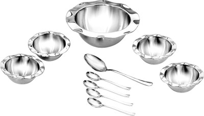 

Shapes pudding set Bowl Spoon Serving Set(Pack of 10)
