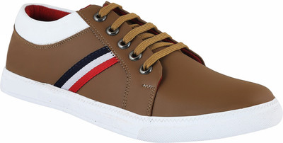 

SAM-ERA Mens 3 Line Tan Canvas Casuals For Men(Brown