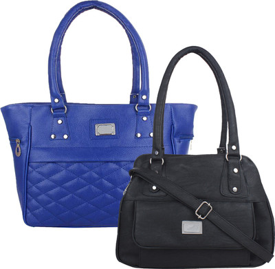 

Element Cart Women Evening/Party, Casual Blue, Black PU Sling Bag, Black;blue