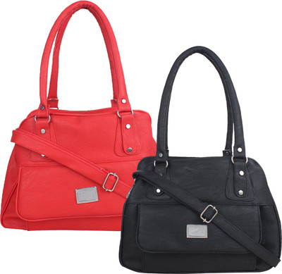 

Element Cart Women Evening/Party, Casual Red, Black PU Sling Bag, Black;red