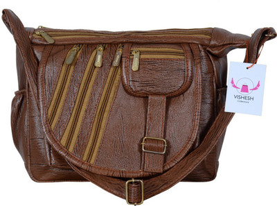 

VISHESH COLLECTIONS Girls Evening/Party, Casual Brown PU Sling Bag
