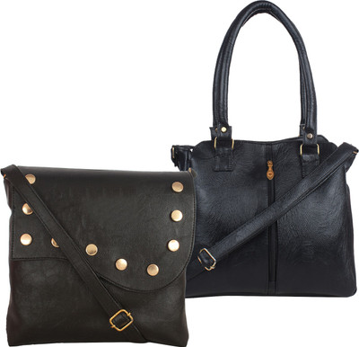 

Element Cart Women Evening/Party, Casual Black PU Sling Bag