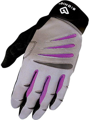 

bionic Women's Premium Full Finger Gloves Gym & Fitness Gloves (M, Grey, Purple)