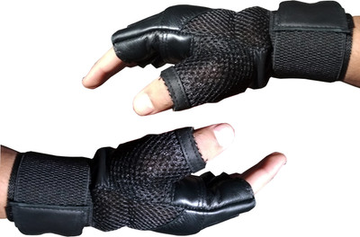 

DreamPalace India GYM GLOVES With Long Wrist Support Gym & Fitness Gloves (, Black