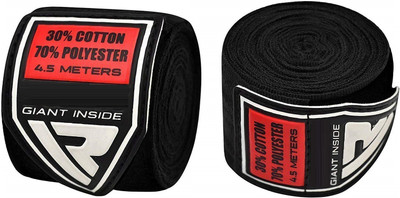 

QUINERGYS ® Eboney Black - TITLE Boxing Mexican Style Hand Wraps (Single Pair) Wrist Support (, Eboney Black