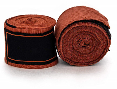 

QUINERGYS Boxing Hand Wraps Elasticated MMA Inner Gloves Fist Protector 4.5 Meter Bandages Wrist Support (, Rusty Red