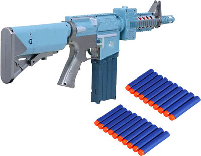 

Emob Large 72cm Battery Operated Semi Auto Soft Bullet Blaze Storm Gun Toy with 20 Foam Bullets(Multicolor)