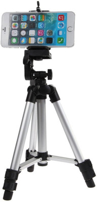 

Padraig Tripod - 3110 Portable & Foldable Camera - Mobile Tripod With Mobile Clip Holder Bracket , Fully Flexible Mount Cum Tripod , Standwith Tripod Kit(Silver, Supports Up to 1500 g)