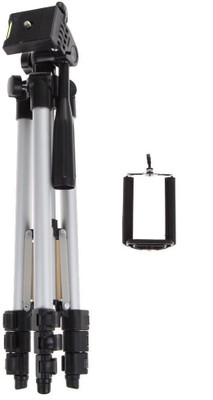 

CALLIE ni Portable Aluminum Tripod Stand Monopod(Silver, Supports Up to 150 g)