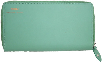 

ssol Women Casual Green Genuine Leather, Genuine Leather Wallet(12 Card Slots), 02