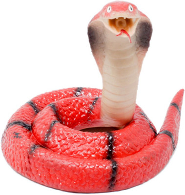 

Tootpado Realistic Rubber Snake Toy Round Cobra - Red (2FNS87) - Garden Props Prank Gag Gifts(Red)