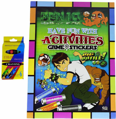 Funcart Ben 10 Coloring Book With Crayons