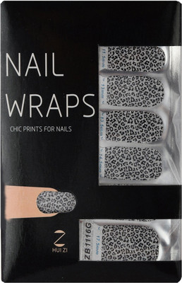 

Ruby Premium Quality Full Cover Nail Art Stickers Black(Pack of 14)