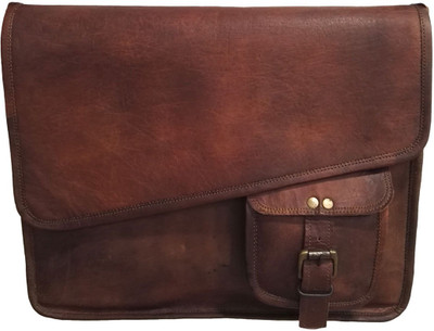 

The Artists Creation Men's Genuine Leather Laptop Messenger Medium Size Messenger Bag(Brown, 12 L)