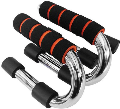 Leosportz Push Up Bars - Strong Chrome Steel Pushup Stands with Comfortable Foam Grip and Non-slip Bars Sturdy and Less Wrist Strain Push-up Bar(Black)
