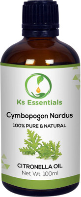 

Ks Essentials 100% Pure Citronella Essential Oil Natural & Undiluted (Cymbopogon Nardus) (100ml)(100 ml)