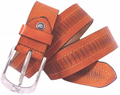 

SHYAMKRIPA Men Casual Tan Genuine Leather Belt, Brown
