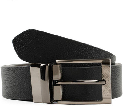 

DWIZA Men Casual Black Genuine Leather Reversible Belt