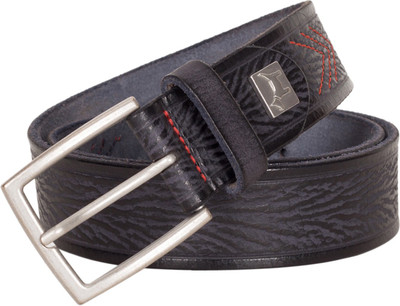 

Pelpe Men Casual Black Genuine Leather Belt, Smoke