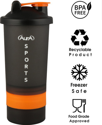 

Aura Sports Gym Sipper 600 ml Sipper(Pack of 1, Orange, Black)