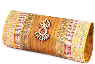 

Abqa Casual, Party Gold Clutch