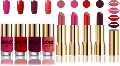 

Volo Perfect Combo of Ultra Shine Nail Polish and Velvet Matte Lipsticks(Set of 8)