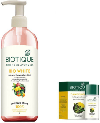 

BIOTIQUE BIO Bio Advanced Fairness Face Wash, Bio Dandelion Ageless Lightening Serum(Set of 2)