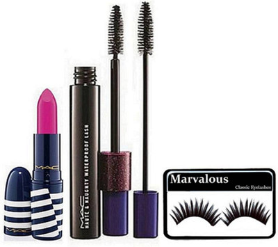 

Marvalous Eyelashes and Hot & Naughty Double Effect Mascara and Zebra Lipstick(Set of 3)