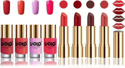 

Volo Perfect Combo of Ultra Shine Nail Polish and Velvet Matte Lipsticks(Set of 8)