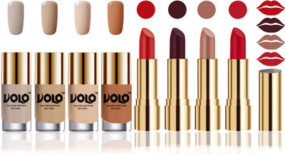 

Volo Perfect Combo of Ultra Shine Nail Polish and Velvet Matte Lipsticks(Set of 8)