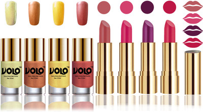 

Volo Perfect Combo of Ultra Shine Nail Polish and Velvet Matte Lipsticks(Set of 8)
