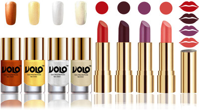 

Volo Perfect Combo of Ultra Shine Nail Polish and Velvet Matte Lipsticks(Set of 8)