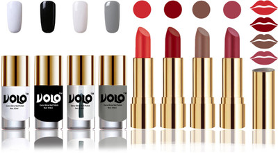 

Volo Perfect Combo of Ultra Shine Nail Polish and Velvet Matte Lipsticks(Set of 8)