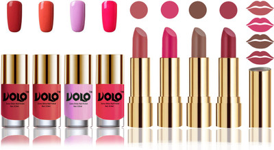 

Volo Perfect Combo of Ultra Shine Nail Polish and Velvet Matte Lipsticks(Set of 8)