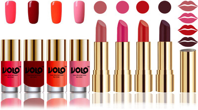 

Volo Perfect Combo of Ultra Shine Nail Polish and Velvet Matte Lipsticks(Set of 8)