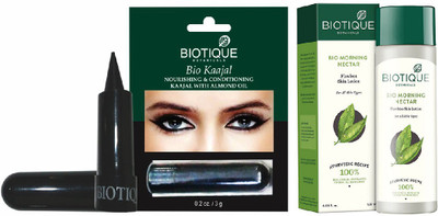 

BIOTIQUE BIO Bio Morning Nectar Flawless Skin Lotion For All Skin Types, Bio Almond Kajal(Set of 2)