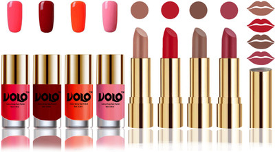 

Volo Perfect Combo of Ultra Shine Nail Polish and Velvet Matte Lipsticks(Set of 8)