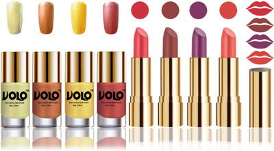 

Volo Perfect Combo of Ultra Shine Nail Polish and Velvet Matte Lipsticks(Set of 8)